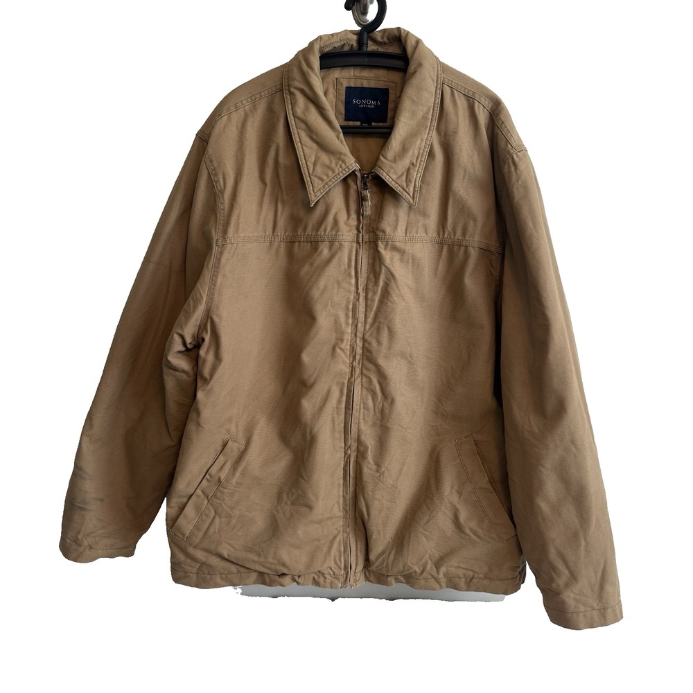 Sonoma Mens Zip Heavy Coat Size XXL Pockets Workwear Outdoors Rugged Utility